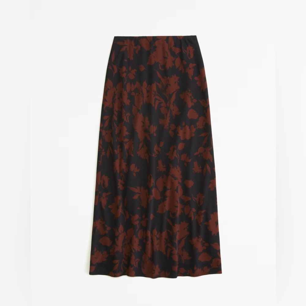 Floral Maxi Skirt in Black and Brown (Medium)